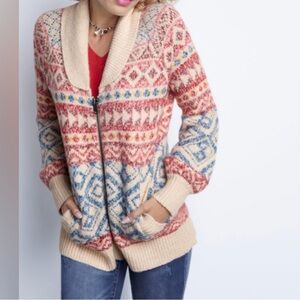 Cabi Colorful Cozy Highlands Zip Up Cardigan Size Large‎ Multicolored